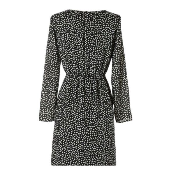 EC J.CREW MERCANTILE BLACK SND WHITE HEART DRESS SZ.12 - Picture 3 of 8